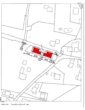 Lageplan mit genehmigten Baukörpern_2 - Baugrundstück mit Baugenehmigung für die Bebauung mit 2 Bungalows (zwei Flurnummern)