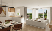Wohnen/Essen/Kochen - 3-Zi.-NEUBAU-Eigentumswohnung mit Garage, Kfz-Stellplatz und AUFZUG direkt im Kurort Bad Birnbach